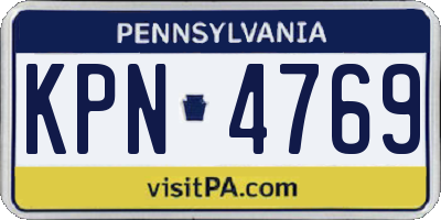 PA license plate KPN4769