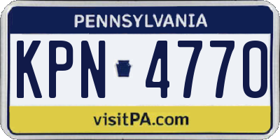 PA license plate KPN4770