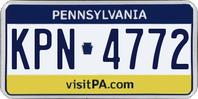 PA license plate KPN4772