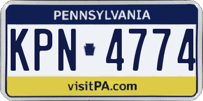 PA license plate KPN4774