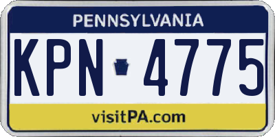 PA license plate KPN4775