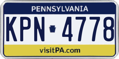 PA license plate KPN4778