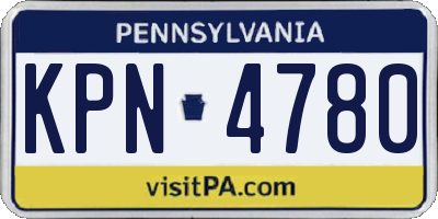 PA license plate KPN4780