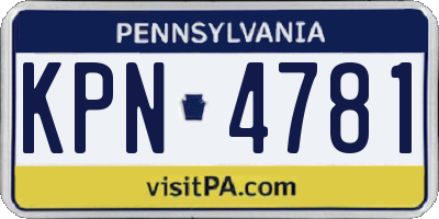 PA license plate KPN4781