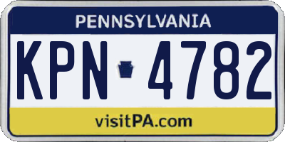 PA license plate KPN4782
