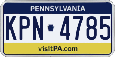PA license plate KPN4785