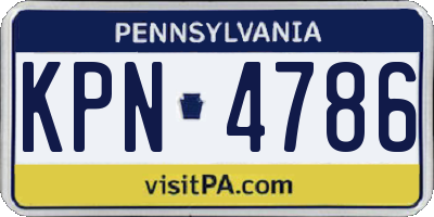 PA license plate KPN4786