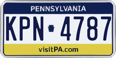 PA license plate KPN4787