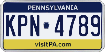 PA license plate KPN4789