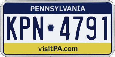 PA license plate KPN4791