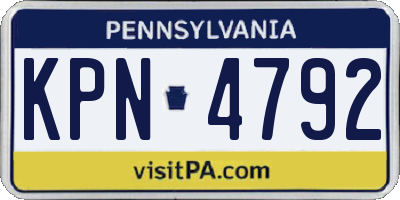 PA license plate KPN4792