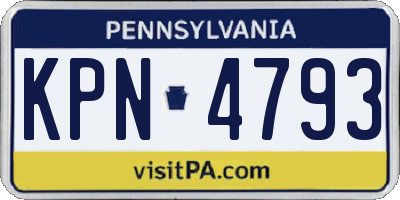 PA license plate KPN4793