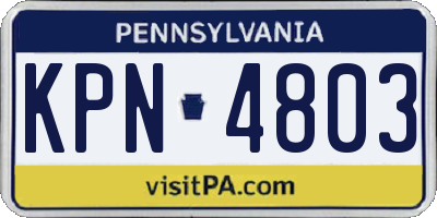 PA license plate KPN4803