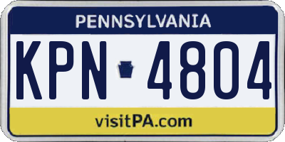PA license plate KPN4804