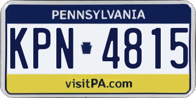 PA license plate KPN4815