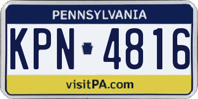 PA license plate KPN4816