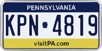 PA license plate KPN4819