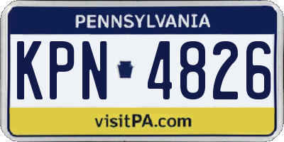 PA license plate KPN4826