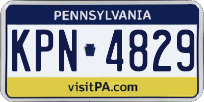 PA license plate KPN4829