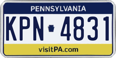 PA license plate KPN4831