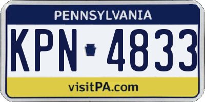 PA license plate KPN4833