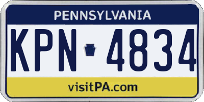 PA license plate KPN4834