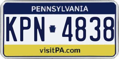 PA license plate KPN4838