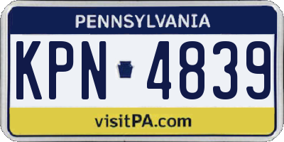 PA license plate KPN4839