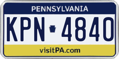 PA license plate KPN4840