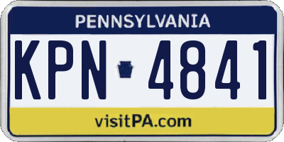 PA license plate KPN4841