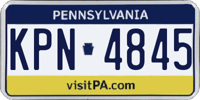 PA license plate KPN4845