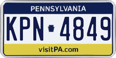 PA license plate KPN4849