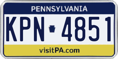 PA license plate KPN4851