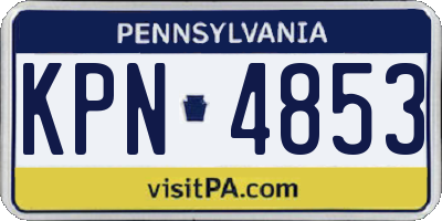 PA license plate KPN4853
