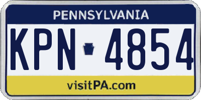 PA license plate KPN4854