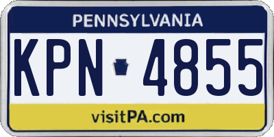 PA license plate KPN4855