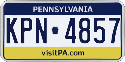 PA license plate KPN4857
