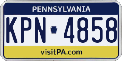 PA license plate KPN4858