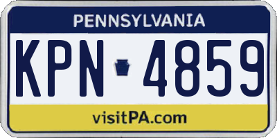PA license plate KPN4859
