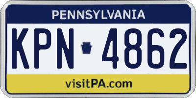PA license plate KPN4862