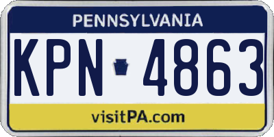 PA license plate KPN4863