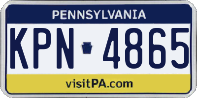 PA license plate KPN4865