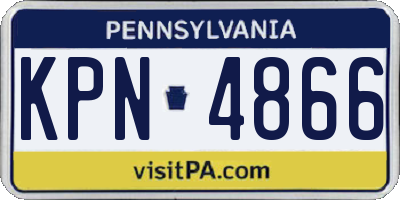 PA license plate KPN4866