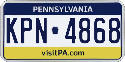PA license plate KPN4868