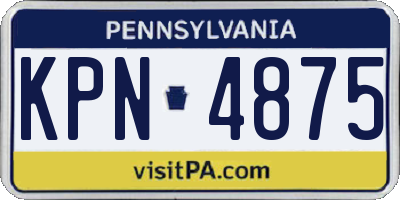 PA license plate KPN4875