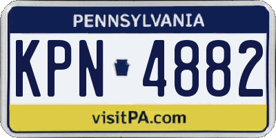 PA license plate KPN4882