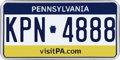 PA license plate KPN4888