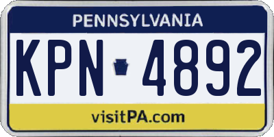 PA license plate KPN4892