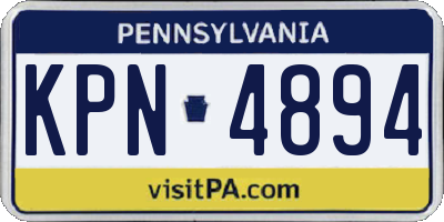 PA license plate KPN4894