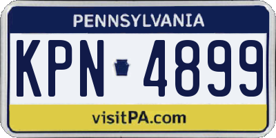 PA license plate KPN4899